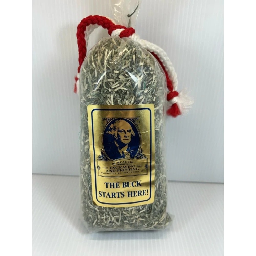 $500 Shredded Money Bag US Currency Bureau Of Engraving/Printing Novelty Gift